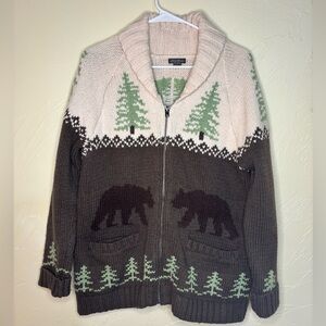Eddie Bauer Bear Zip Cozy Sweater